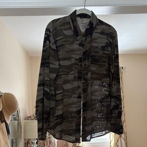 Women’s Camouflage Button-Down Shirt - Olive Camo